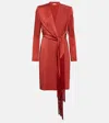 Max Mara Maura Wrap Satin Minidress In Red