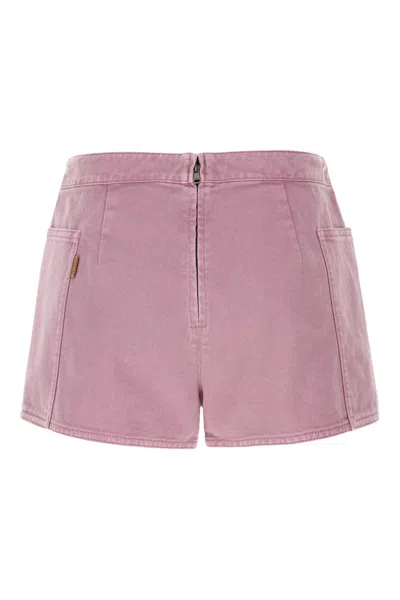 Max Mara Mauve Cotton Shorts In Pink