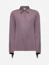 Max Mara Mauve Silk Charmeuse Grecia Shirt