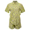 Max Mara Max & Co Floral Printed Shirt And Shorts Set In Yellow Cotton In Yellow
