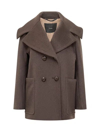 Max Mara Atelier Brown Double-breasted Coat