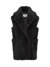 Max Mara Black Fur Vest In Black