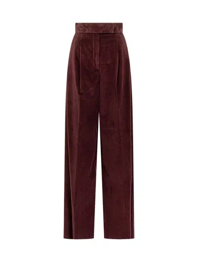 Max Mara Bordeaux Corduroy Pants In Burgundy