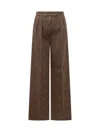 Max Mara Brown Pinstripe Plaid Trousers In Brown