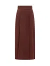 Max Mara Cherry Cashmere Zattera Skirt In Brown