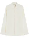 Max Mara Button-down Shirt With Classic Collar And Tapered Cuffs In White