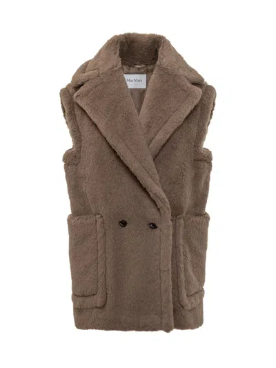 Max Mara Camel Fur Vest In Brown