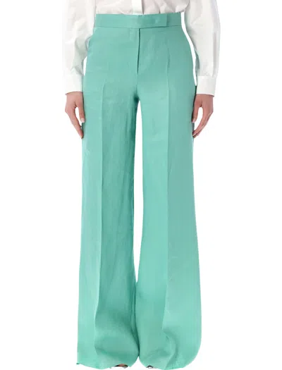 Max Mara Chevron Linen Wide-leg Trousers In Multi