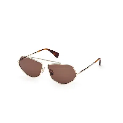 Max Mara Joey 60mm Metal Square Sunglasses In Brown