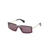 Max Mara 68mm Oversize Rectangular Sunglasses In Purple