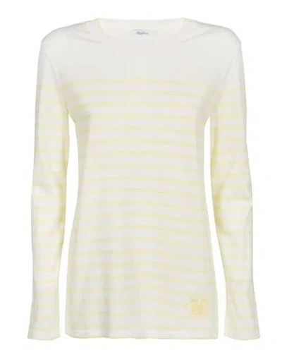 Max Mara T-shirt Woman T-shirt Yellow Size L Cotton In White