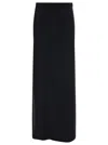 Max Mara Maxi Black Skirt With Invisible Zipò In Polyamide And Cotton Woman In Black