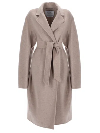 Max Mara Maxi Cashmere Trench Jacket Maceri In Neutral