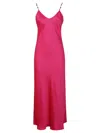Max Mara Maxi Dress With Deep V-neckline And Embellished Straps In Pink