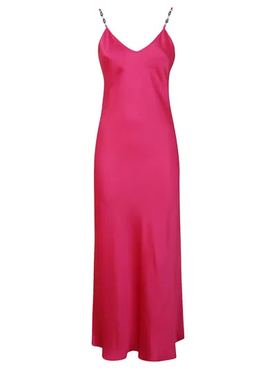 MAX MARA MAX MARA MAXI DRESS WITH DEEP V-NECKLINE AND EMBELLISHED STRAPS