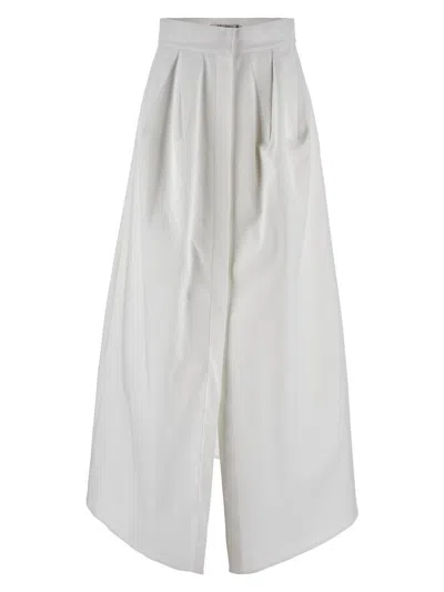 Max Mara Maxi Gabardine Skirt In White