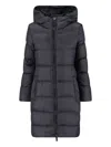 Max Mara Long Hooded Jacket Belted Waist In Blue