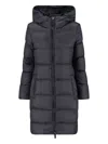 Max Mara Long Hooded Jacket Belted Waist In Blue