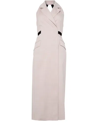 Max Mara Maxi Linen Wrap Dress In Neutral