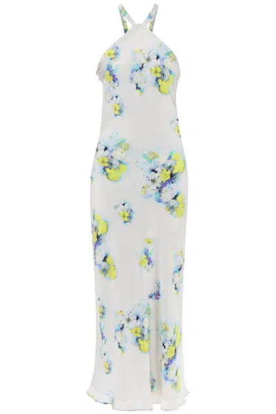 Max Mara Maxi Satin Orbita Dress In In White