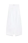 Max Mara Gabardine Long Skirt In White