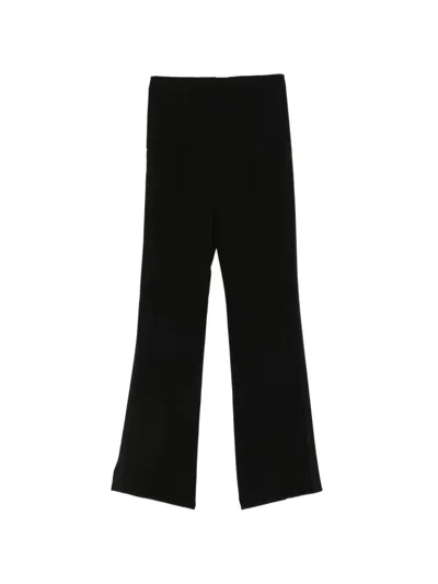 Max Mara Maximal Chic Cady High-waist Trousers With Pressed Crease In Black