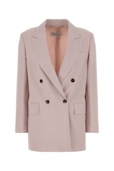 Max Mara Maximally Tailored Wool-blend Ombrosa Blazer In Purple