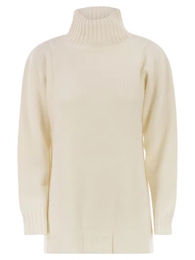 Max Mara Maxmara Aceti Oversized Cashmere Turtleneck In Neutral
