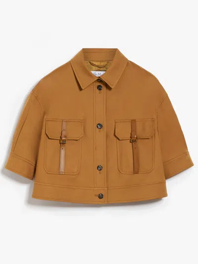 Max Mara Agiate Cropped Utility Shirt In Brown