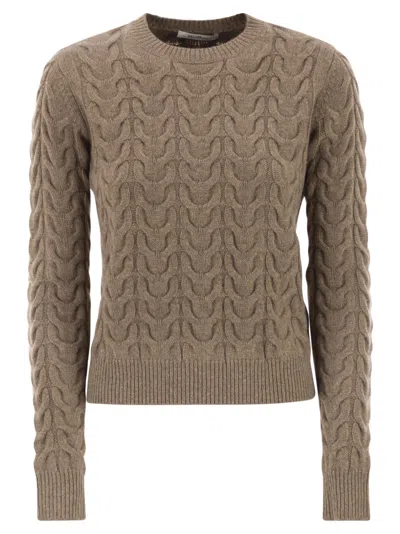 Max Mara Maxmara Aramis Slim Fit Cashmere Jumper In Brown