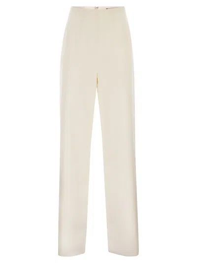 Max Mara Maxmara Balta - High-waisted Wool Trousers In Neutral