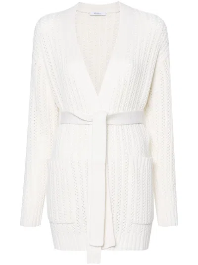 Max Mara Balzac Open-front Cardigan In White