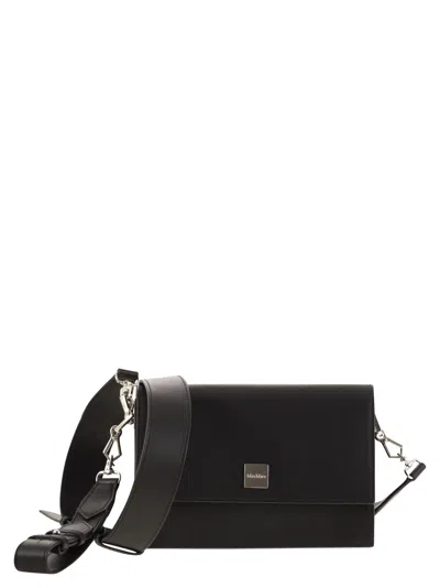 Max Mara Maxmara Biancaroughs Small Leather Crossbody Bag In Black