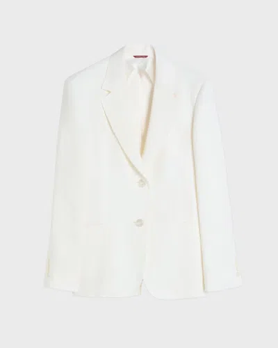 Max Mara Maxmara Bllazer Linen Twill In White