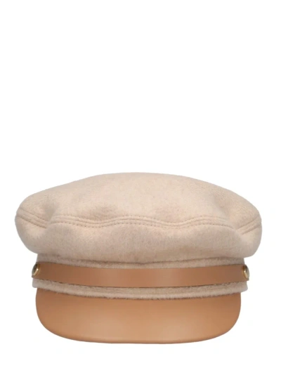 Max Mara Maxmara Canossa Cashmere Hat Beige In White