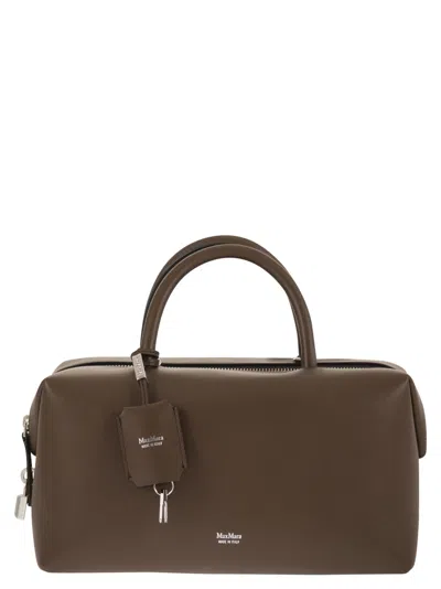 Max Mara Maxmara Holdallm Medium Satchel In Natural Leather In Purple
