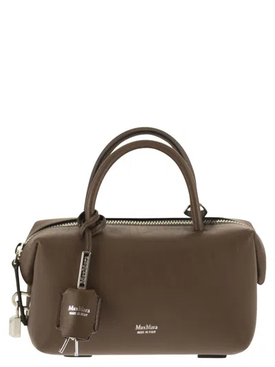 Max Mara Maxmara Holdalls Small Natural Leather Satchel In Green