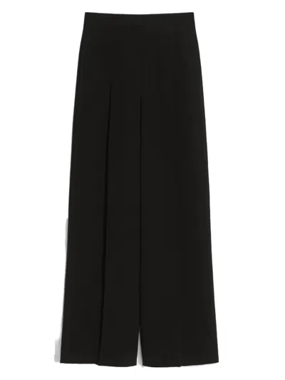 MAX MARA LINO WIDE TROUSERS BLACK