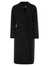 Max Mara Long-sleeved Coat In Black