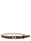 Max Mara M Monogram Leather Belt In Brown