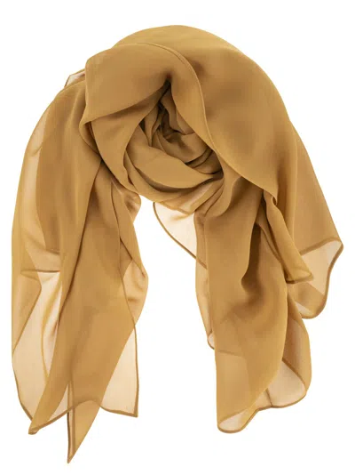 Max Mara Maxmara Mxastarna Silk Georgette Stole In Brown