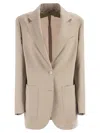 Max Mara Single-breasted Wool-blend Blazer In Brown