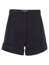 Max Mara Maxmara Mxmcalca Denim Effect Cotton Shorts In Blue