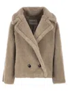 Max Mara Mxmcambusa Alpaca And Cashmere Fur Jacket In Brown