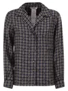 Max Mara Maxmara Mxmdisco Semi Fitted Printed Silk Shirt In Black