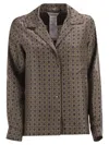 Max Mara Maxmara Mxmdisco Semi Fitted Printed Silk Shirt In Green