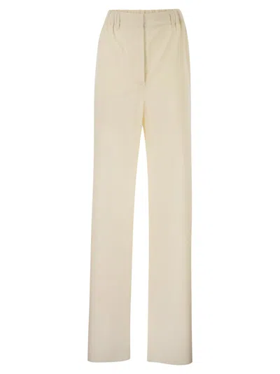 Max Mara Maxmara Mxmeditto Fluid Tailored Trousers In Pure Virgin Wool In Cream