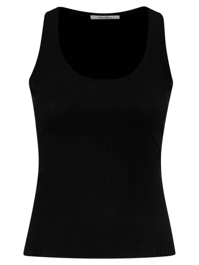 Max Mara Maxmara Mxmghiro Viscose Blend Yarn Top In Black