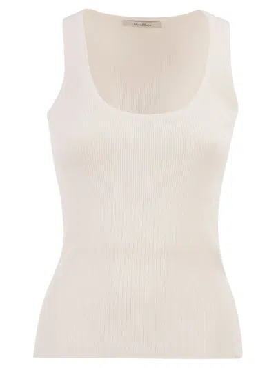 Max Mara Maxmara Mxmghiro Viscose Blend Yarn Top In White