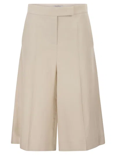 Max Mara Maxmara Mxmkaki Linen Bermuda Shorts In Neutral